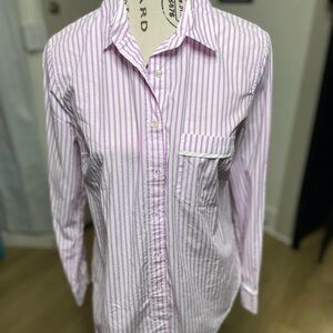 J. Crew Lavender and White Striped Shirt
